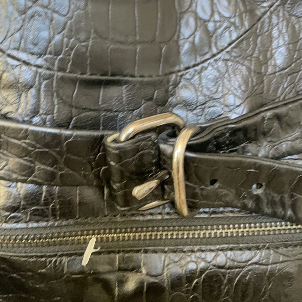 Foley + Corinna Black Leather Mock Croc Jet Set Bag 😘 - Picture 2 of 11